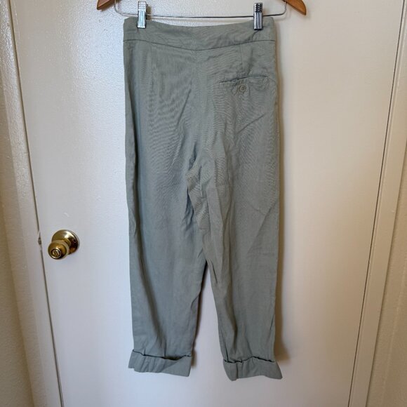 Aritzia Wilfred Allant Sage Green High Waist Cropped Trouser Pants 00 - Picture 5 of 6